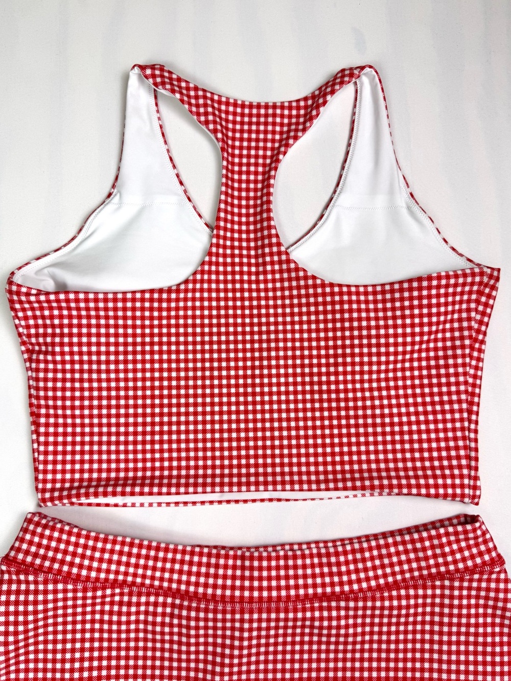 Abercrombie YPB sculptLUX Red Gingham Cropped Tank & Tennis Skort Set Large - Picture 8 of 13